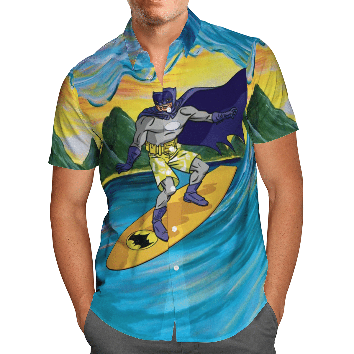 Batman gotham Surfing Hawaiian Shirt Button Up Shirt