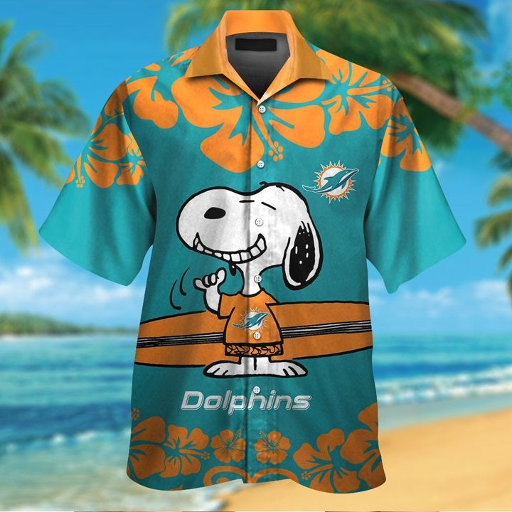 Miami Dolphin Snoopy Hawaiian Shirt Beach Short