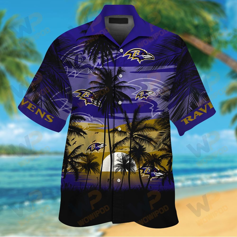 NFL Baltimore Ravens short sleeve Hawaiian Shirt