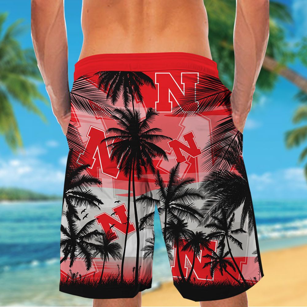 NCAA Nebraska Cornhuskers Summer Hawaiian Shirt Men Women Shorts
