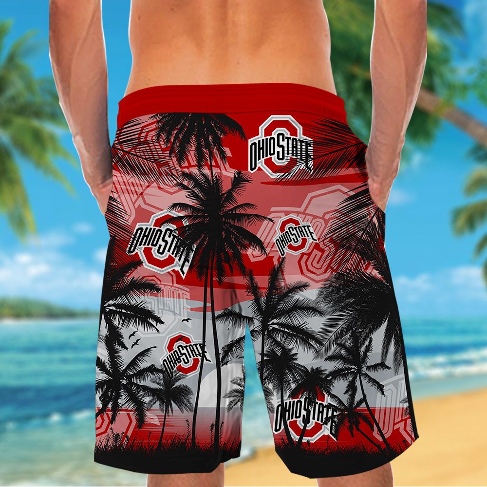 NCAA Ohio State Buckeyes Summer Hawaiian Shirt Men Women Shorts