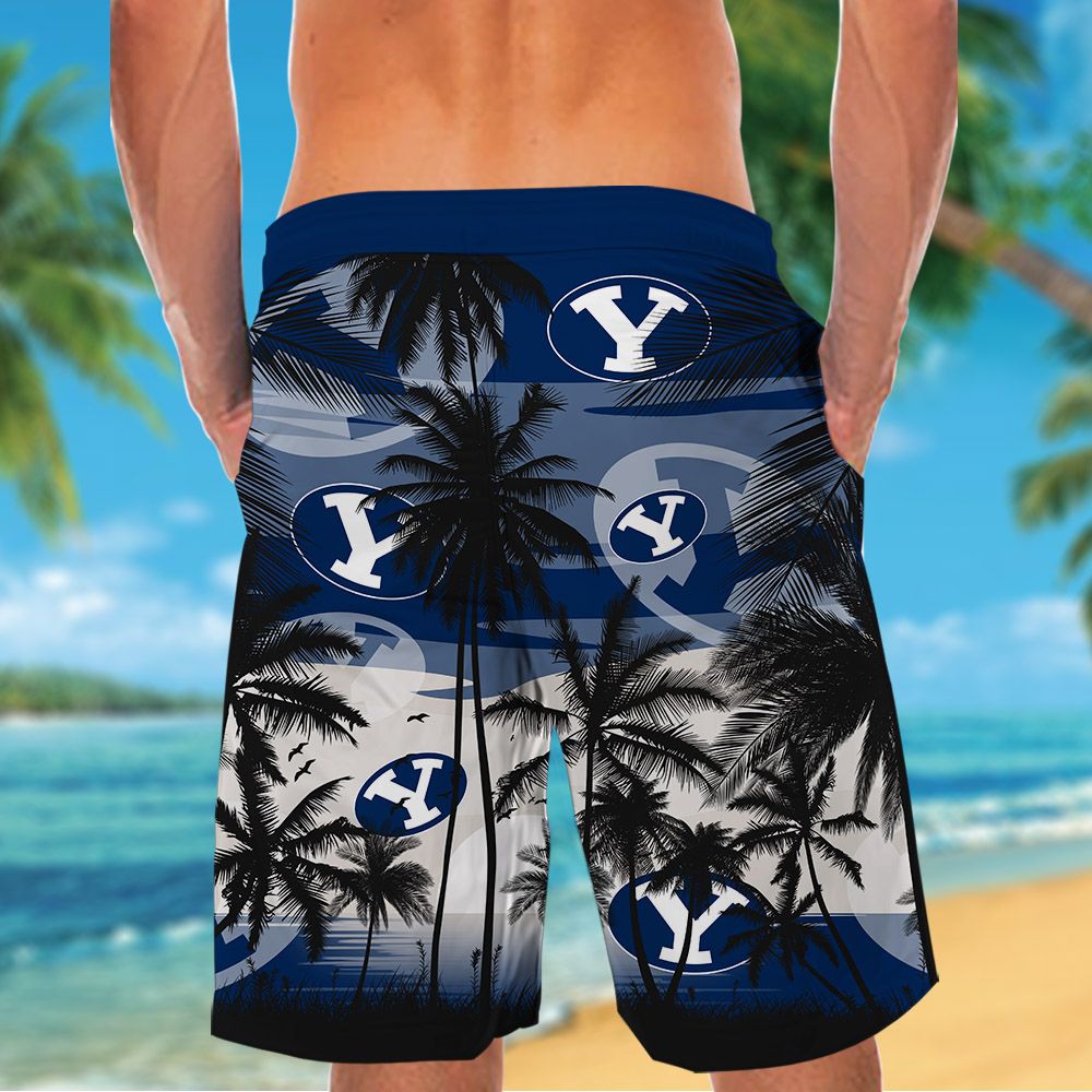 NCAA BYU Cougars Summer Hawaiian Shirt Men Women Shorts