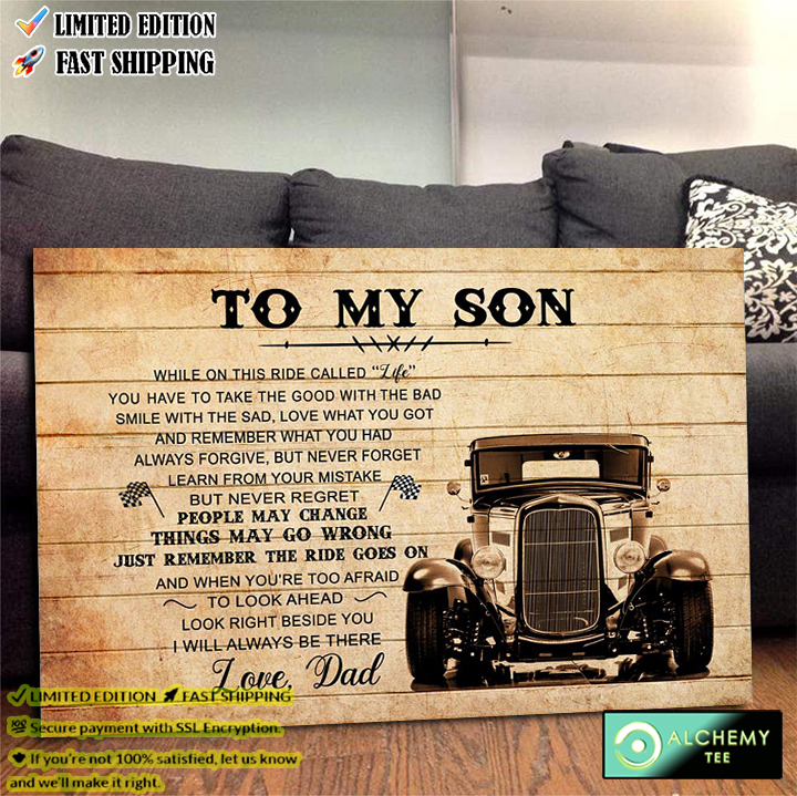 Hot Rod to My Son I Love You Always from Dad Gift Poster