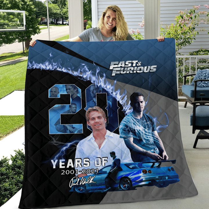 Paul Walker Fast And Furious 20 Years Of 2001 2021 Quilt Blanket