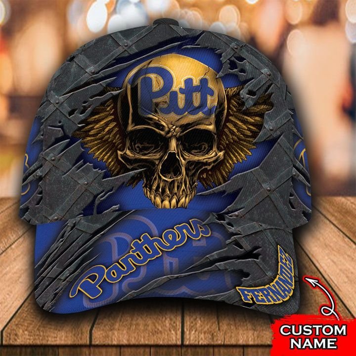 NCAA Pittsburgh Panthers 3D Skull Personalized Name Classic Cap