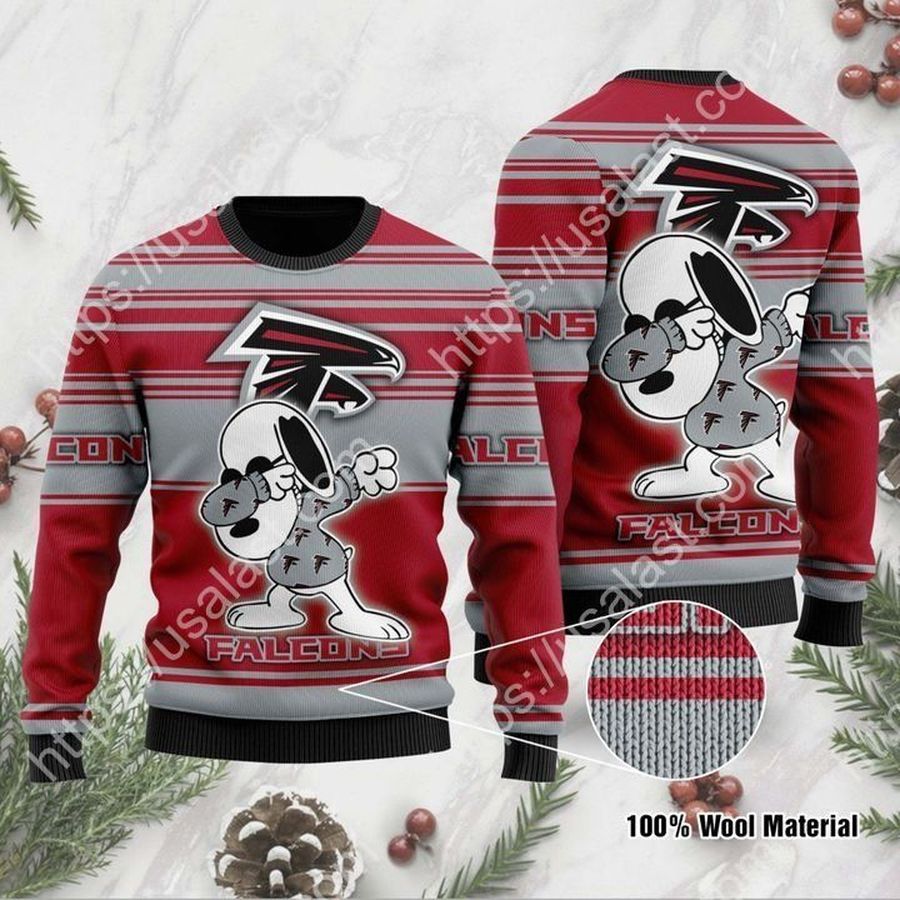 Atlanta Falcons Snoopy Dabbing 3D Ugly Christmas Sweater