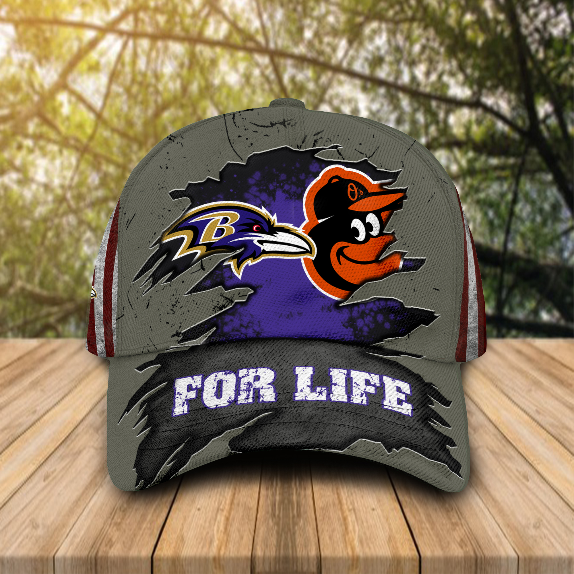Baltimore Ravens And Baltimore Orioles For Life Hat Cap