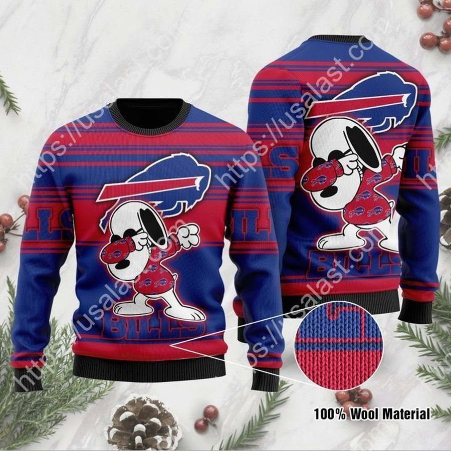 Buffalo Bills Snoopy Dabbing 3D Ugly Christmas Sweater
