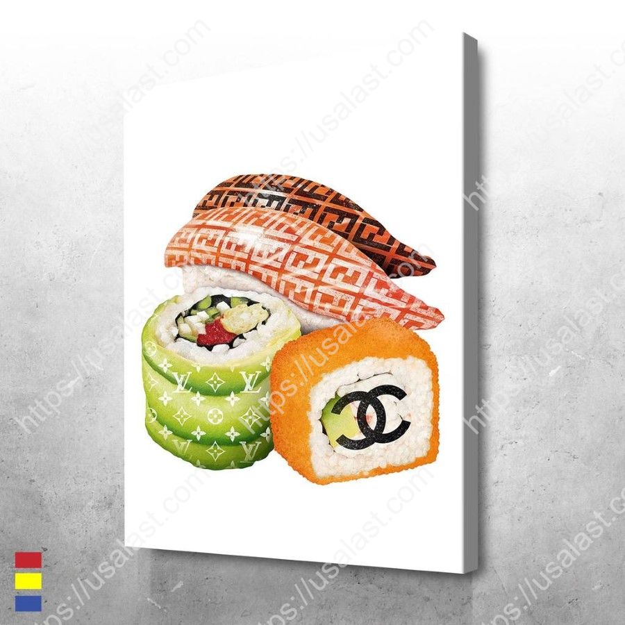 Chanel Louis Vuitton Fendi Sushi Canvas Wall Art Print