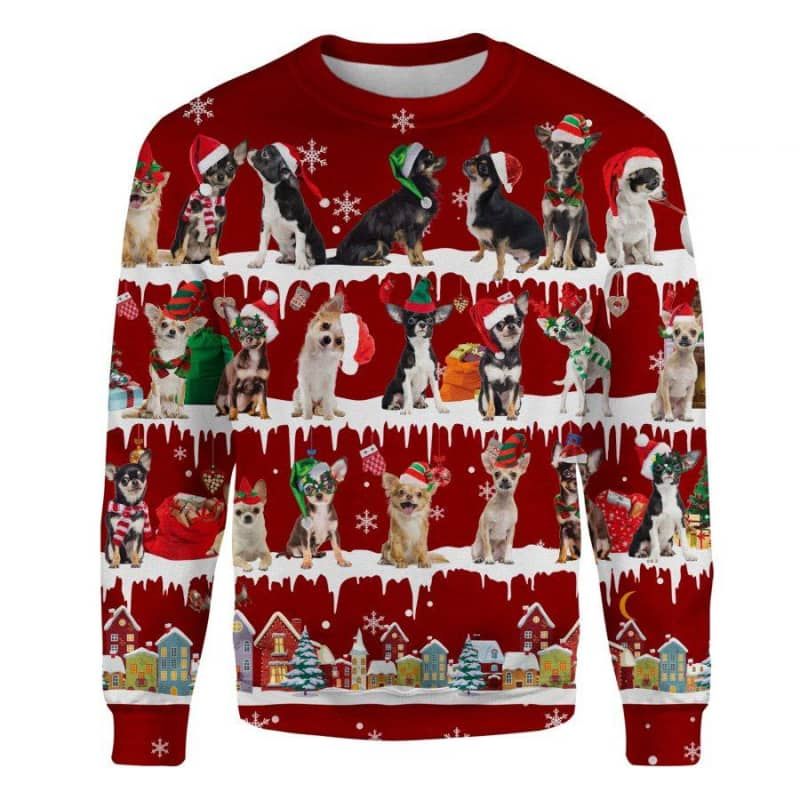 Chihuahua Snow Christmas 3D Ugly Sweater