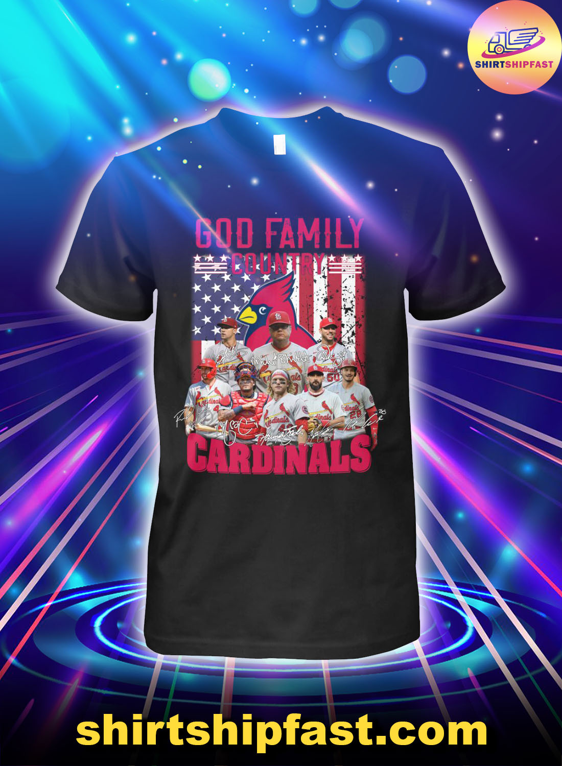 God-family-country-St.-Louis-Cardinals-American-flag-shirt - 1