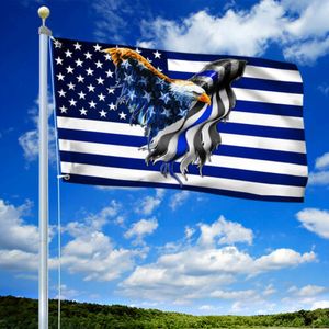 The Thin Blue Line Flag Back The Blue American Eagle Flag