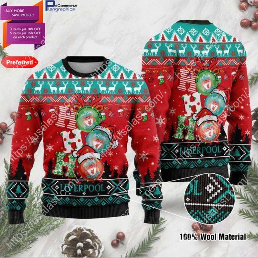 Liverpool FC Ho Ho Ho 3D Ugly Christmas Sweater_result