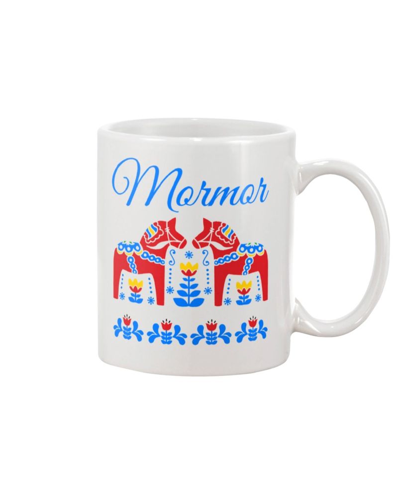 Mormor swedish grandma dala horse mug