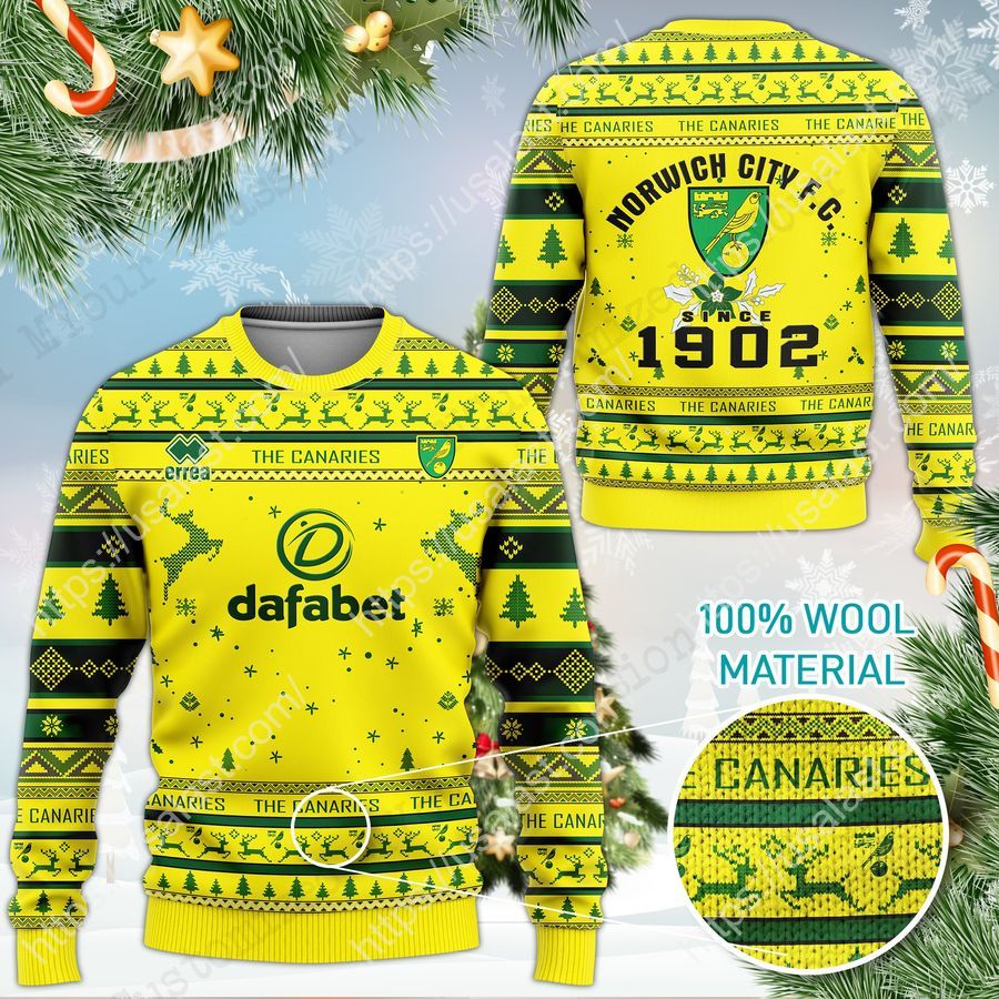 Norwich City FC 1902 Ugly Christmas Sweater New 2021_result