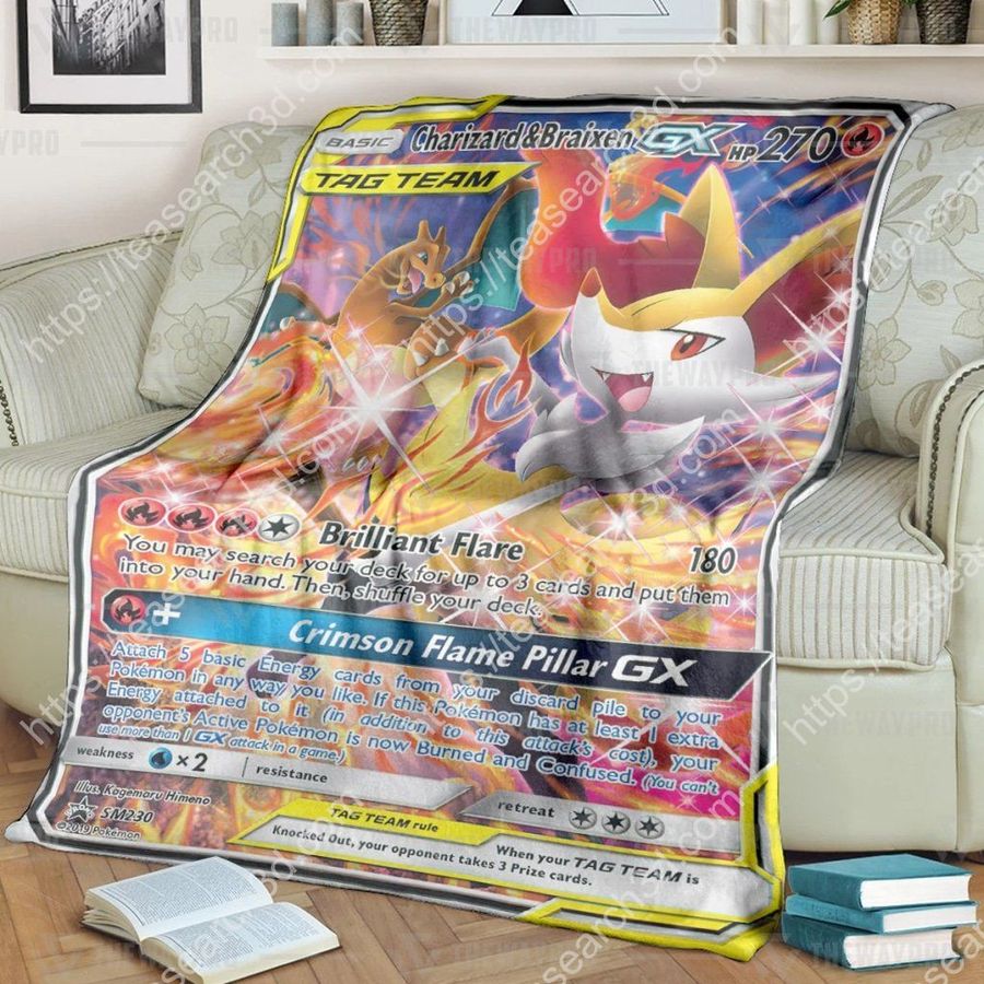 Soft Blanket Pokemon Charizard & Braixen GX_result