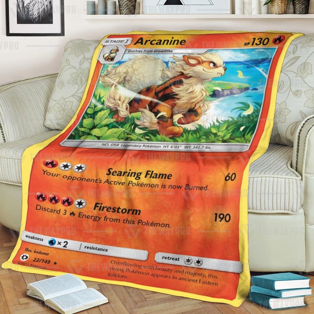 Anime Pokemon Arcanine Quilts Blanket