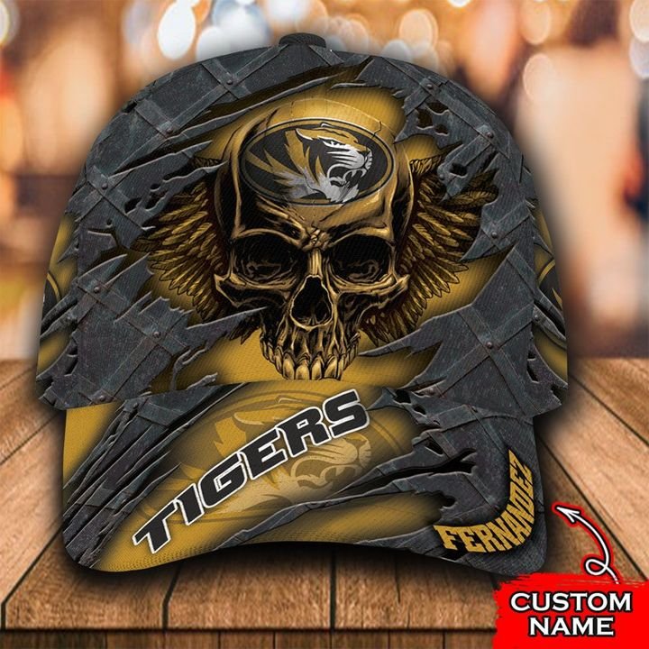 NCAA Missouri Tigers 3D Skull Custom Name Classic Cap
