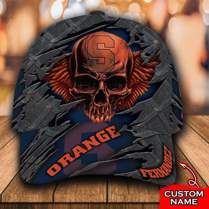 NCAA Syracuse Orange 3D Skull Custom Name Classic Cap