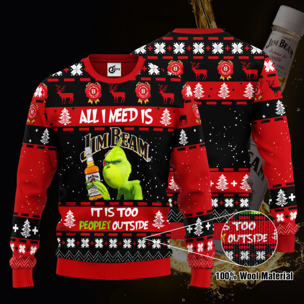Grinch All I Need Is Jameson 3D Ugly Christmas Sweater