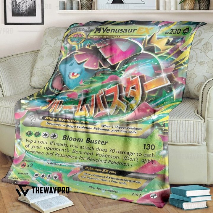 Pokemon M Venusaur-EX Bedding Set And Quilt Blanket