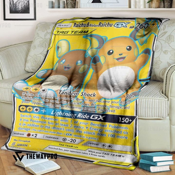 Pokemon Raichu With Alolan Raichu-GX Bedding Set And Quilt Blanket