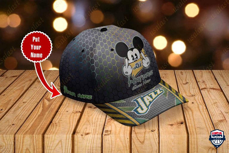 Utah Jazz Mickey Mouse Haters Gonna Hate Custom Name Hat Cap