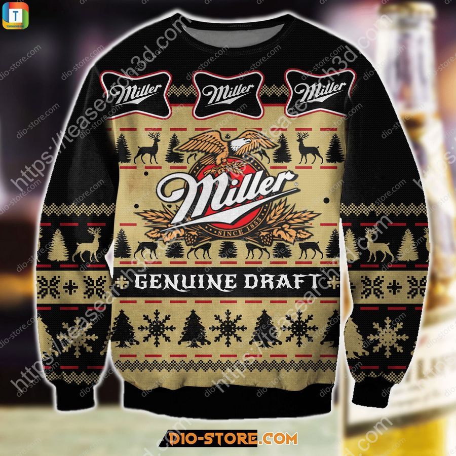 Christmas Miller Genuine Draft Beer Ugly Sweater
