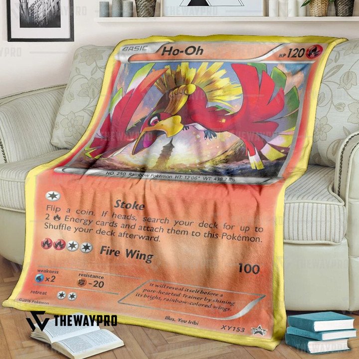 Anime Pokemon Ho-Oh XY Promos Quilt Blanket