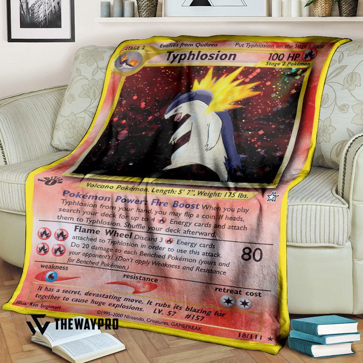 Anime Pokemon Typhlosion 1st Edition Custom Blanket