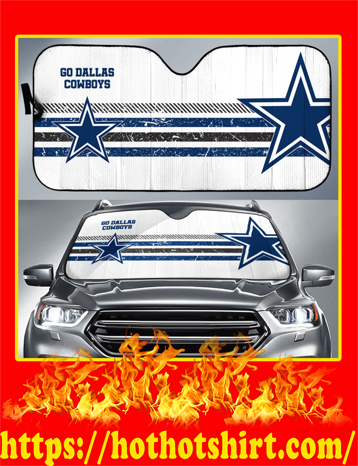 Go Dallas Cowboys Auto Sun Shade
