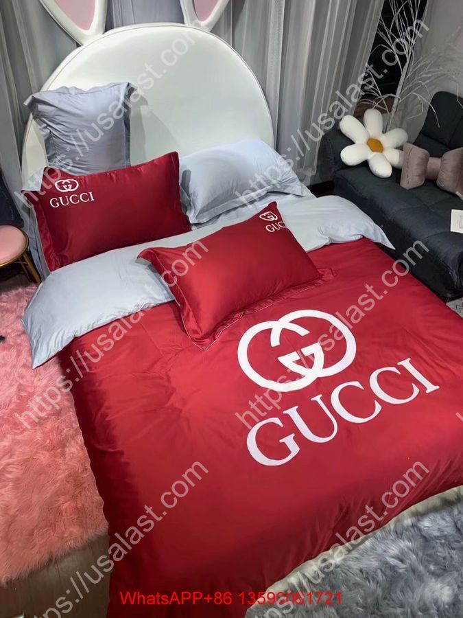 Gucci Luxury Brand Red Version 3D Bedding Set Duvet Cover 60_result