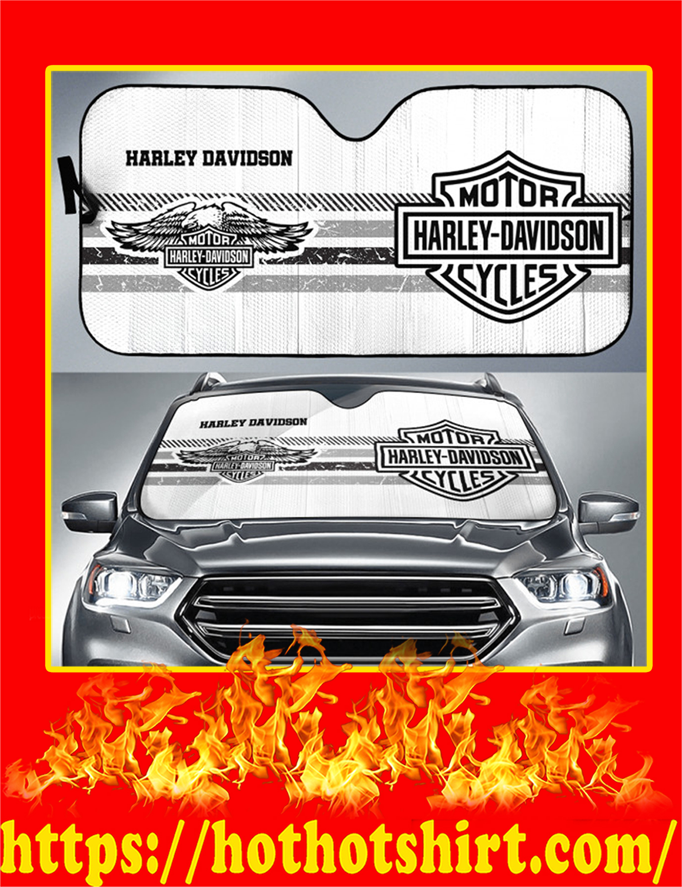 Harley Davidson Motorcycles Auto Sun Shade