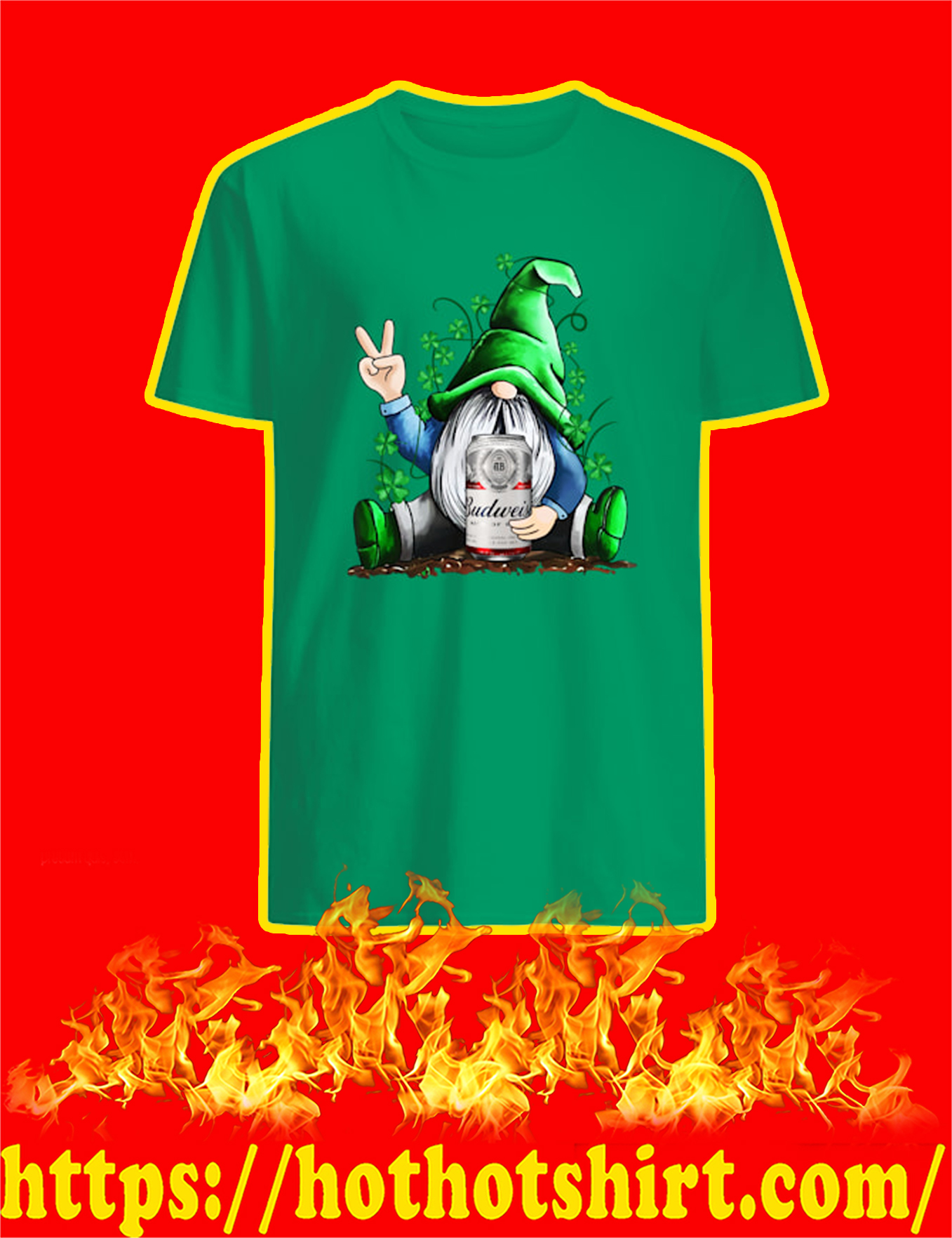 Irish Gnome Hug Budweiser St Patrick’s Day Shirt, Sweatshirt And V-neck