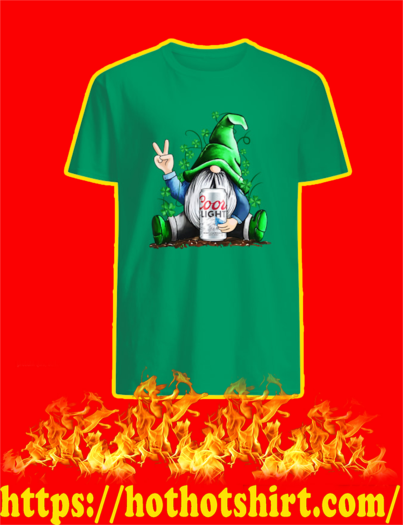 Irish Gnome Hug Coors Light St Patrick’s Day Shirt, Long Sleeved Shirt And Tank Top