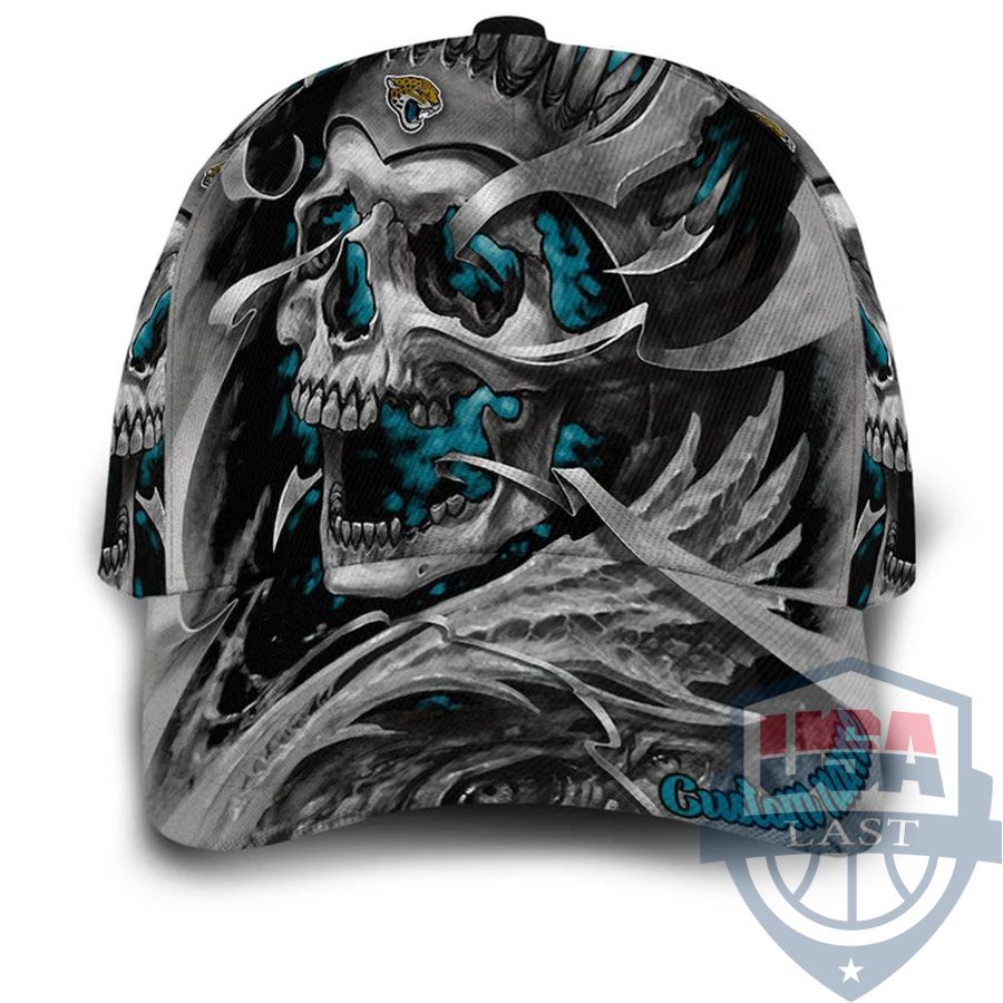 Jacksonville Jaguars NFL Football Skull Custom Name Classic Cap