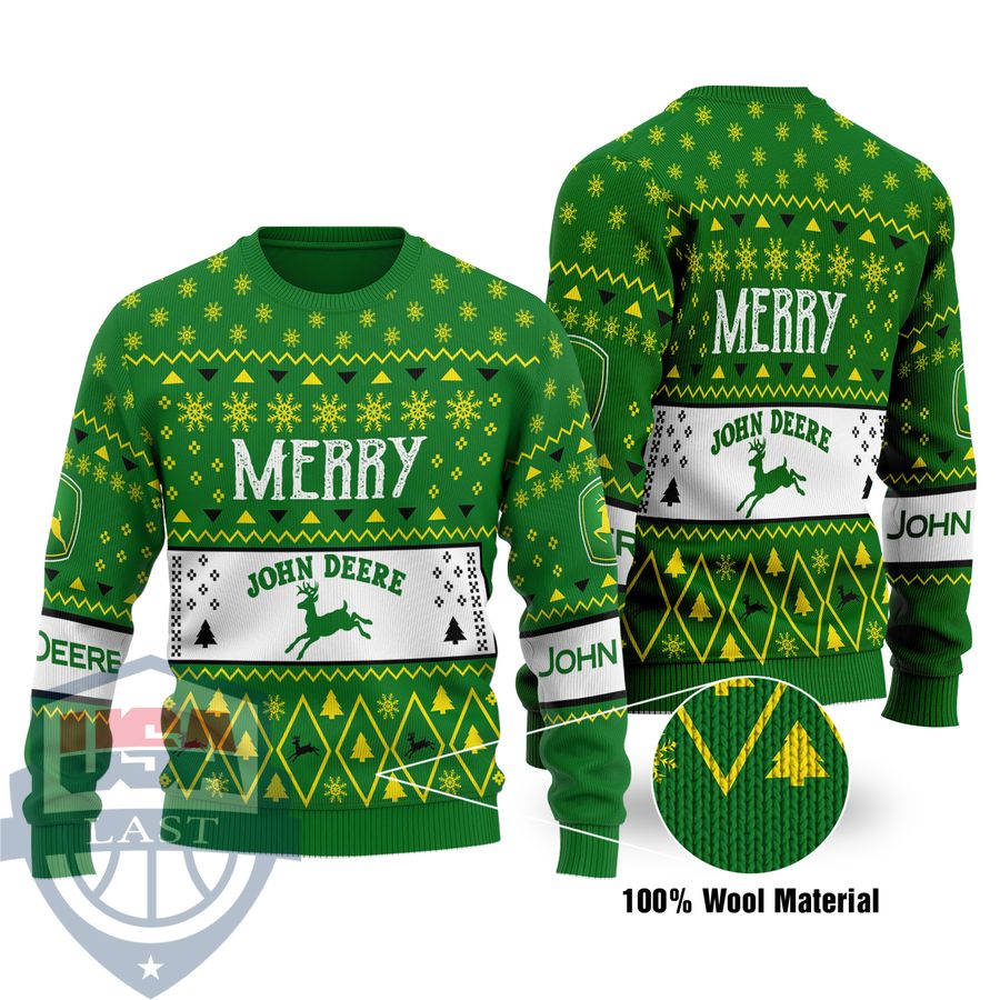 Merry John Deere 3D Print Christmas Sweater