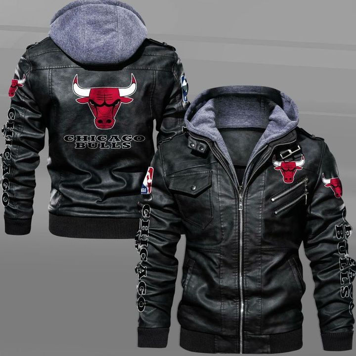 Chicago Bulls Logo Leather Jacket
