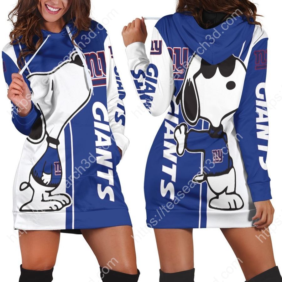 New York Giants Snoopy Lover All Over Print 3D Hoodie Dress_result