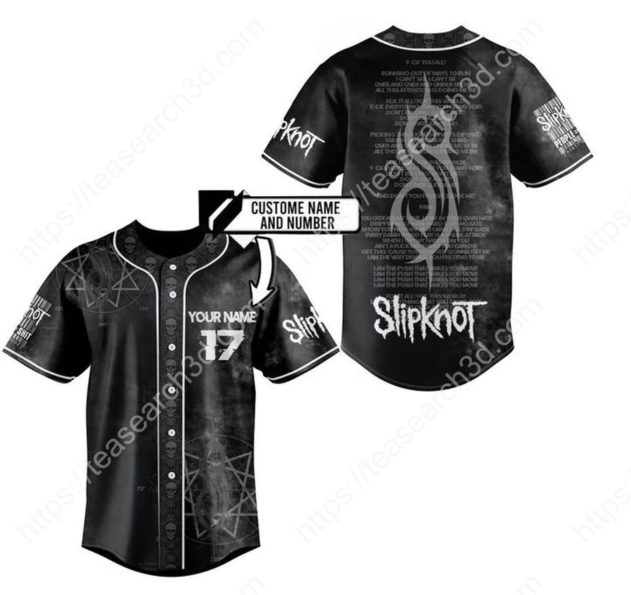 Slipknot custom name and number baseball jersey