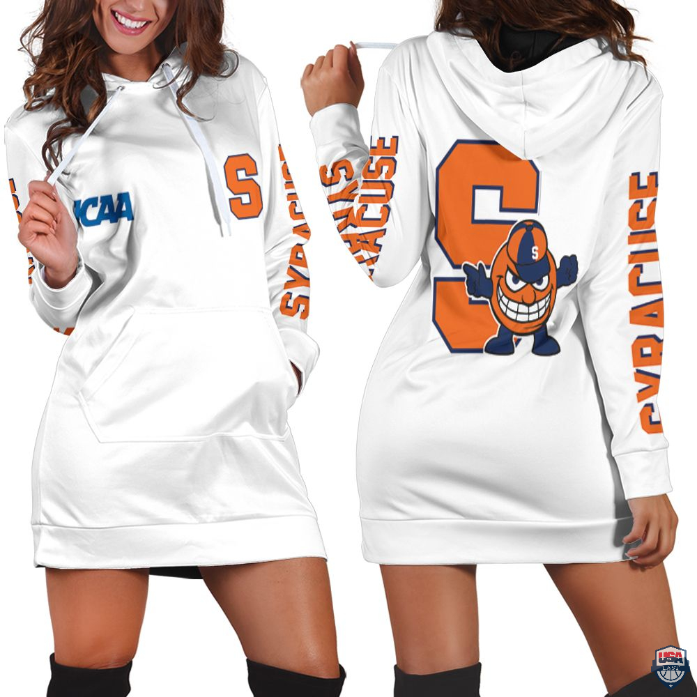 Syracuse Orange NCAA Classic White 3D Hoodie Dress