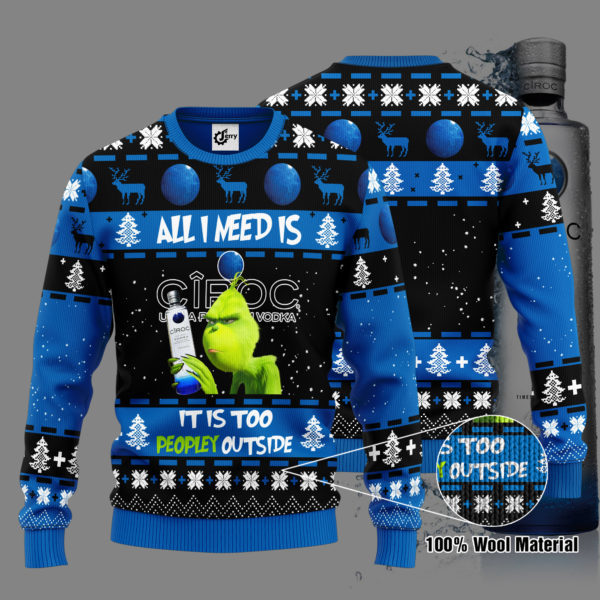 Grinch All I Need Is Buffalo Trace 3D Ugly Christmas Sweater