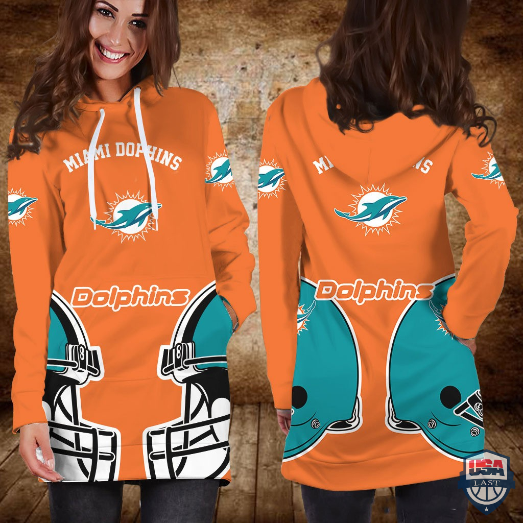 Miami Dolphins Women 3D Hoodie Dress