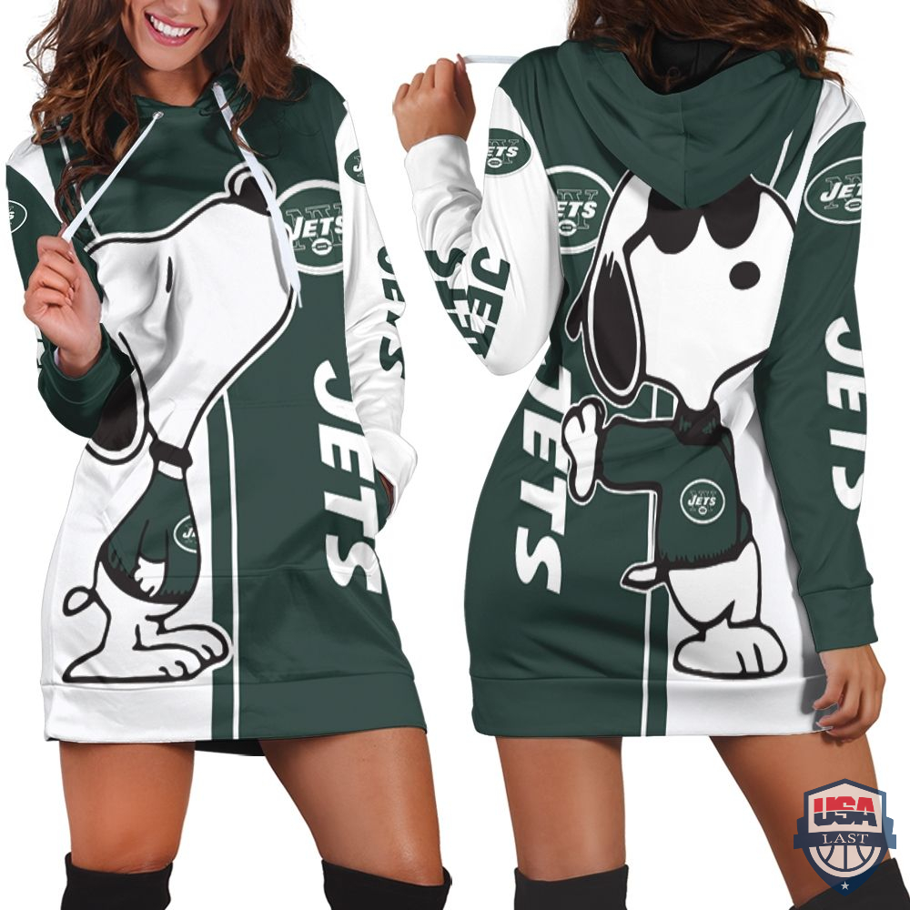 New York Jets Snoopy Lover All Over Print 3D Hoodie Dress