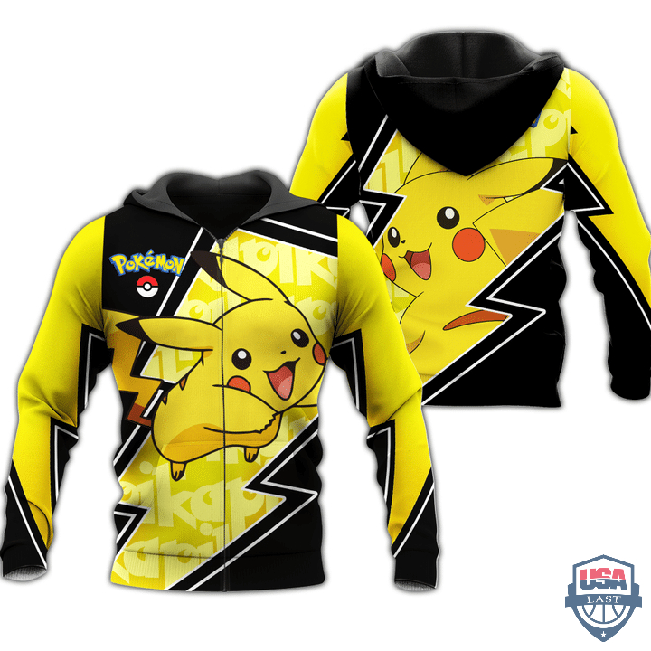Pokemon Pikachu Costume 3D Zip Hoodie T-Shirt