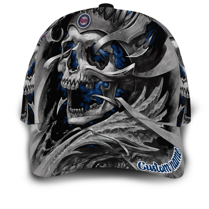 Minnesota Twins MLB Baseball Skull Custom Name Classic Cap