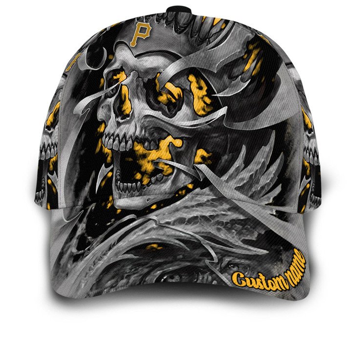 Pittsburgh Pirates MLB Baseball Skull Custom Name Classic Cap