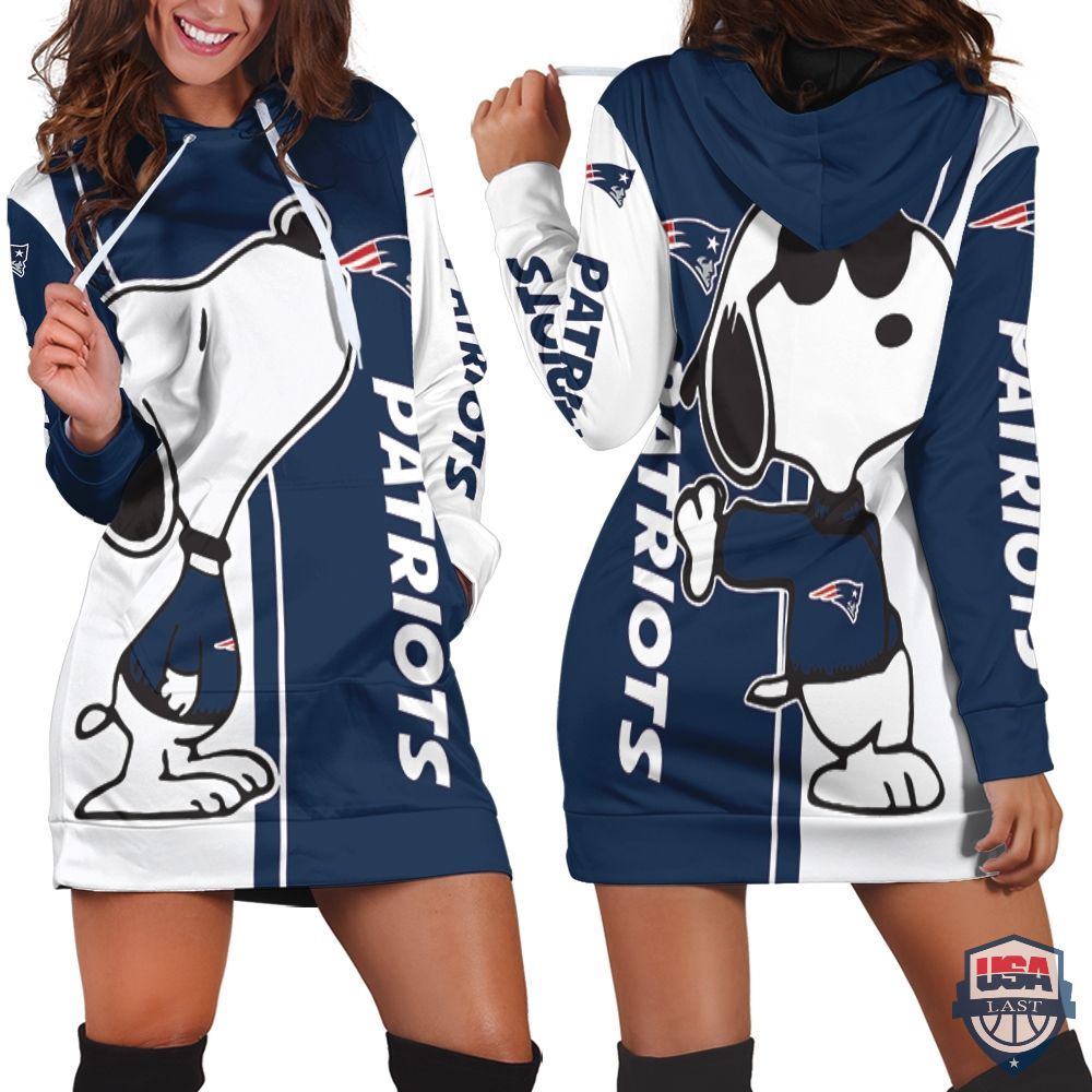 New England Patriots Snoopy Lover All Over Print 3D Hoodie Dress