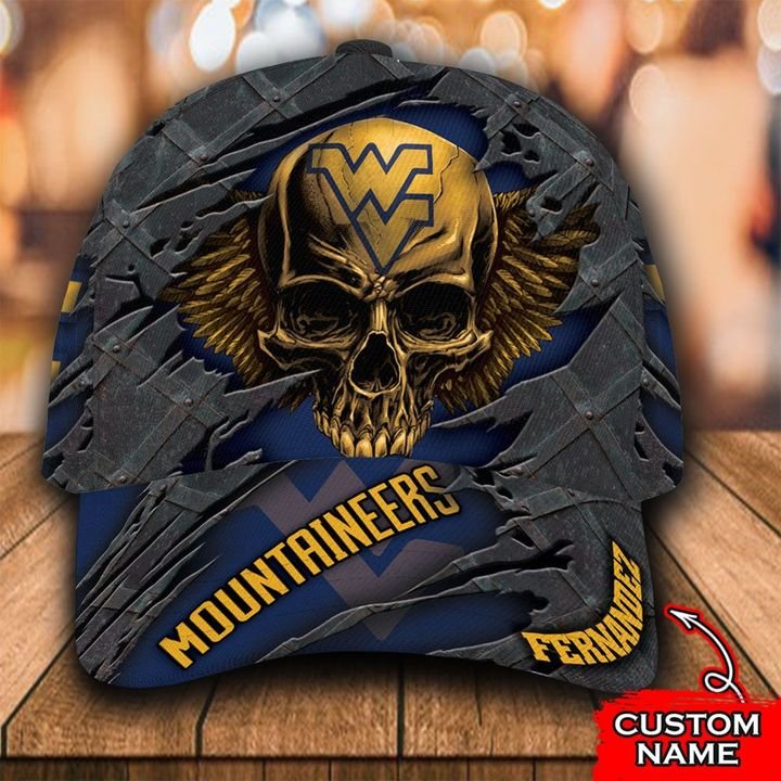 Personalized West Virginia Mountaineers 3d Skull Cap Hat