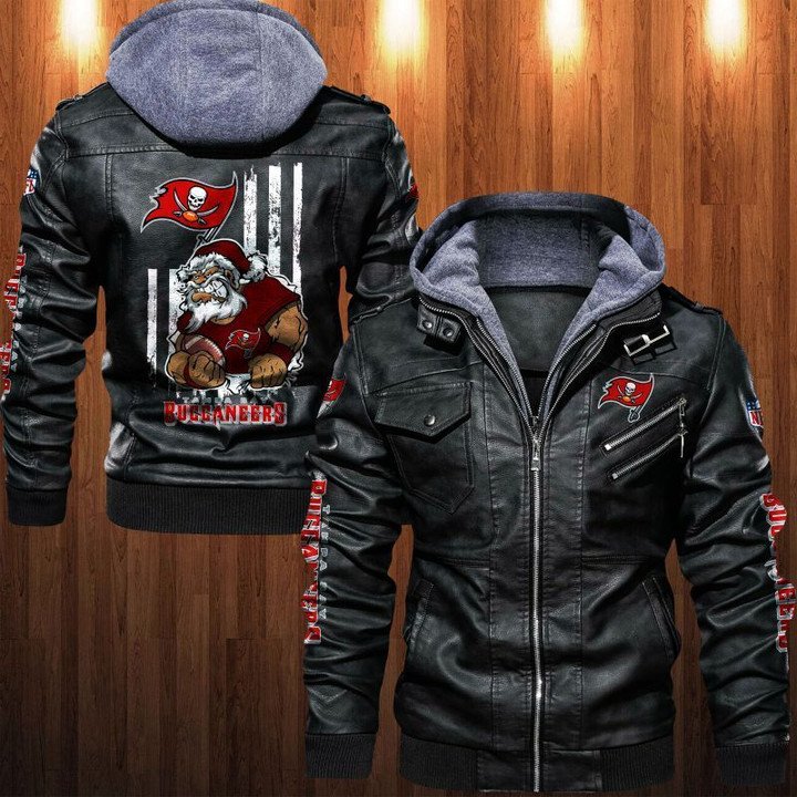 Tampa Bay Buccaneers Leather Jacket Angry Santa Claus